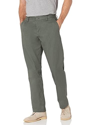 Amazon Essentials Men's Classic-Fit Wrinkle-Resistant Flat-Front Chino Pant (Available in Big & Tall), Dark Olive, 40W x 30L - Image 1
