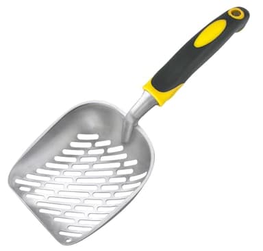 Apidgrowth Cat Litter Scoop,Long Handle Cat Scooper,Stainless Steel Metal Scoop,Poop Sifting,Mesh Shovel,Suitable for Cat Litter Box, (Yellow) - Image 1