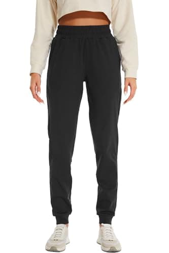 HOdo 32"/34"/36" Inseam Womens Tall Sweatpants Fleece Lined Long Joggers Workout Pants with Pockets Black - Image 2