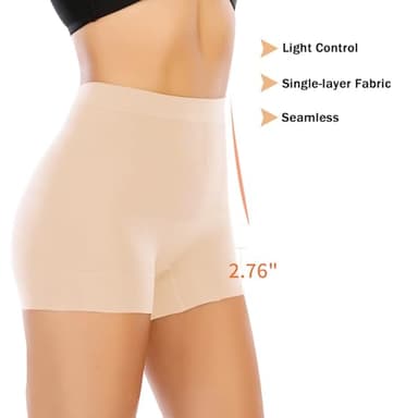 Womens Seamless Shaping Boyshorts Panties Tummy Control Underwear Slimming Shapewear Slip Shorts(#A2 Beige(light Tummy Control),Small) - Image 4