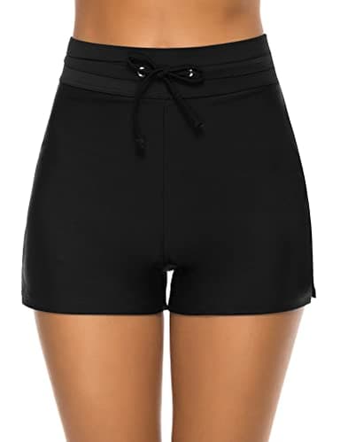 Tournesol Plus Size Women's Swim Shorts High Waisted Bathing Suit Bottoms Tummy Control Swimsuit Tankini Boy Shorts Black - Image 2