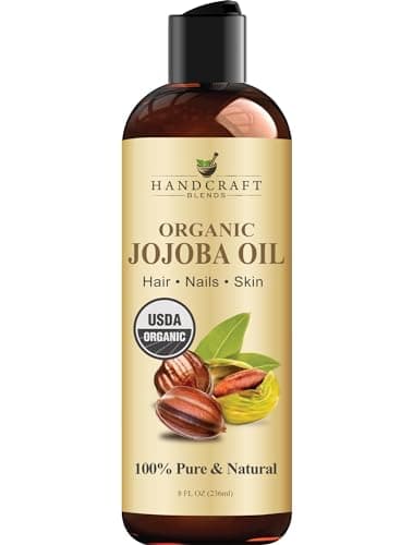 Handcraft Blends USDA Organic Jojoba Oil | Cold-Pressed | 8 Fl Oz | 100% Pure & Natural | for Hair, Skin & Face | Premium Grade Carrier Oil | for Massage & Aromatherapy | Hexane-Free - Image 1