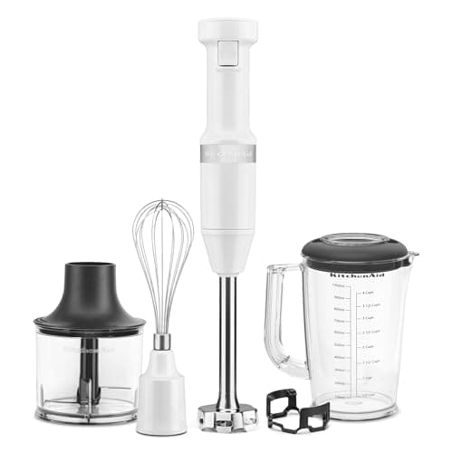 KitchenAid Variable Speed Corded Hand Blender with Accessories, White, KHBV83WH - Image 1