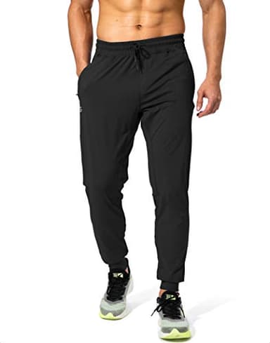 G Gradual Men's Sweatpants with Zipper Pockets Athletic Pants Traning Track Pants Joggers for Men Soccer, Running, Workout(Black,L) - Image 2