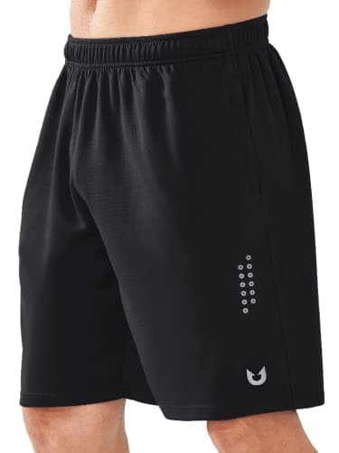 NORTHYARD Men's 10" Athletic Basketball Shorts Workout Gym Quick Dry Shorts Lightweight Mesh Training Shorts for Men Exercise Black - Image 1