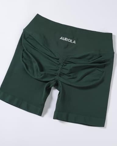AUROLA Influence Collection Workout Shorts for Women,No Roll Up Squat Proof New Scrunch Seamless Compression Gym Short, Eden Green, S - Image 7