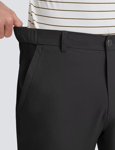 M MAELREG Mens Golf Pants Lightweight Dry Fit Mens Casual Classic Fit Stretch Dress Pants for Men Business Black - Image 5