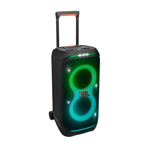 JBL PartyBox Stage 320 - Portable Party Speaker with Telescopic Handle & Wide, Sturdy Wheels, Powerful JBL Pro Sound, Futuristic lightshow, Up to 18 Hours of Play time, Splash Proof (Black) - Image 1