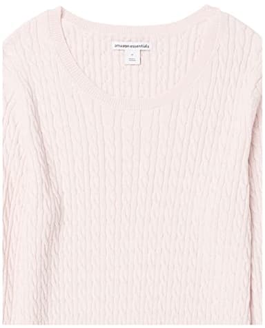 Amazon Essentials Women's Lightweight Long-Sleeve Cable Crewneck Sweater (Available in Plus Size), Light Pink, Medium - Image 9