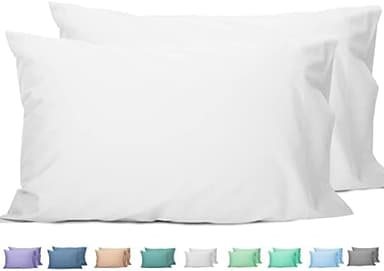 Sunflower Queen Pillowcases Set of 2, 100% Cotton Queen Pillow Cases 2, 20×30 inches Bright White, Soft and Breathable - Image 3