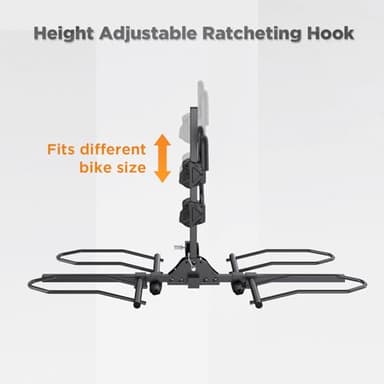 TANX Bike Racks for Ebikes,Fat Tire Bike Rack for Tow Hitch 2-Bike 160 lbs Capacity,Hitch Bike Rack for Heavy E Bike, Wobble Free Smart Tilting Folding Bicycle Car Racks for Standard, 2 inch Receiver - Image 5