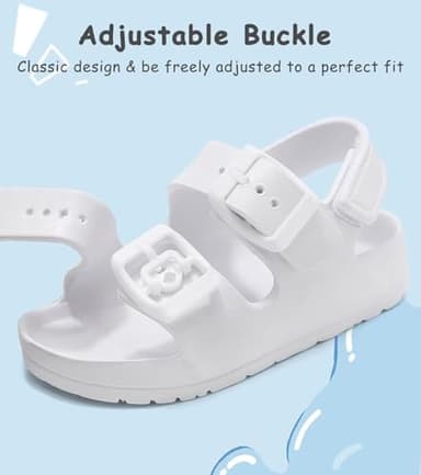 Pisumg Toddler Boy Girl Sandals Buckle Adjustable Back Strap Water Sandals - Image 2