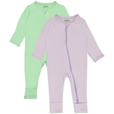 GUISBY Rayon Romper Baby Boy, 2 Piece Long Sleeve Footless Rompers, 2 Way Zipper Sleeper 12-18 Months - Image 1