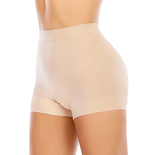 Seamless Shaping Boyshorts Panties for Women Tummy Control Shapewear Slip Shorts Under Dress Underwear (Basic Beige,M) - Image 1