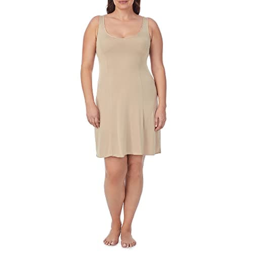 Jones NY Women's Silky Touch 38 Sleeveless Anti-Cling Full Slip, Nude, Large - Image 1