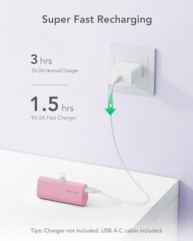 charmast Small Portable Charger for iPhone, Ultra-Compact 20W PD Fast Charging Power Bank 5000mAh, Mini Battery Pack for iPhone 14/14 Pro Max/13/13 Pro Max/12/12 Pro Max/11/XR/X/8/7/6 etc - Image 9