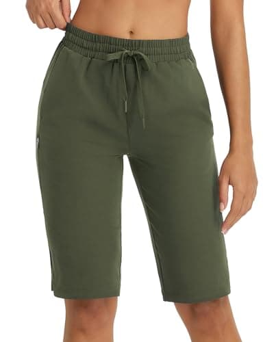 baleaf Women's Bermuda Shorts for Hiking UPF 50 Lightweight Quick Dry Water Resistant Short with Pockets Army Green XXL - Image 7