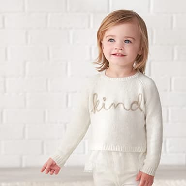 Gerber Baby Girls' Sweater with Tulle Trim, White, 12 Months - Image 5