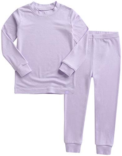VAENAIT BABY Kids Long Sleeve Modal Sleepwear Pajamas 2pcs Set Modal Lavender M - Image 1