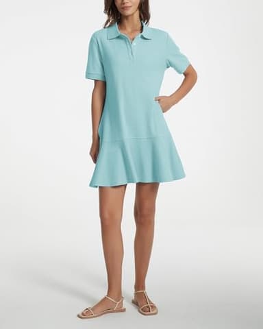 YEXPINE Polo Dress for Women Short Sleeve Ruffle Hem Golf Tennis Summer Mini Dresses Mint Green - Image 4