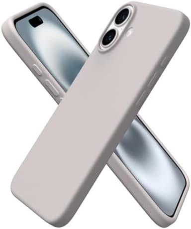 ORNARTO Compatible with iPhone 16 Plus Case 6.7, Slim Liquid Silicone 3 Layers Full Covered Soft Gel Rubber Phone Case Protective Cover 6.7 Inch, Stone Gray - Image 3