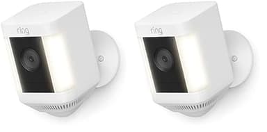 Ring Spotlight Cam Plus, Battery | Two-Way Talk, Color Night Vision, and Security Siren (2022 release) | 2-pack, White - Image 1