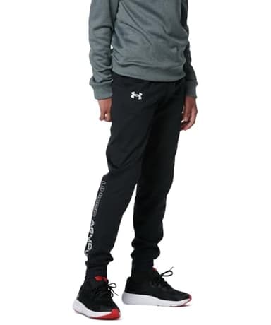 Under Armour Boys Brawler 2.0 Tapered Pants , Black (001)/White , Medium - Image 1