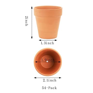 Yishang 2 inch Small Terracotta Pots with Drainage Holes,Mini Clay Ceramic Pottery Planter,Cactus Flower Nursery Terra Cotta Pots,for Indoor/Outdoor Succulent Plants,Crafts,Wedding Favor-54 Pack - Image 2