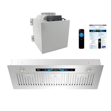 Awoco 36"Wx15"D Ceiling Insert Mount Split Quiet Range Hood with Voice, Gesture, Touch, Remote Controls, 1000 CFM Kitchen Hood with 4-Speed Exhaust Fan, Stainless Steel Stove Hood with 8" Blower - Image 1