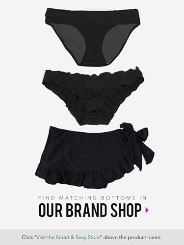 Smart & Sexy womens Plus-size Long Lined Underwire Top fashion bikini sets, Black Hue, 36DDD US - Image 6
