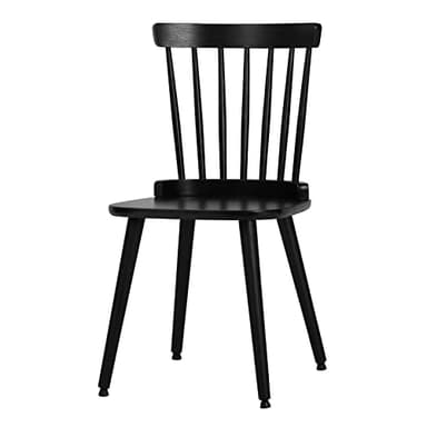RêveLife Windsor Dining Chair Set of 4 Farmhouse Solid Wood Spindle Back Side Chair Mid-Century Modern Black Armless Kitchen Chair for Dining Living Room Farmhouse Restaurant - Image 5