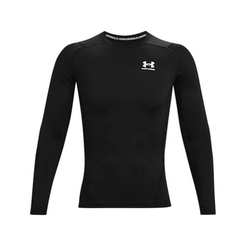 Under Armour Men's Armour HeatGear Compression Long-Sleeve T-Shirt , Black (001)/White, X-Large - Image 1