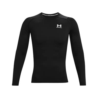 Under Armour Men's Armour HeatGear Compression Long-Sleeve T-Shirt , Black (001)/White, X-Large - Image 1