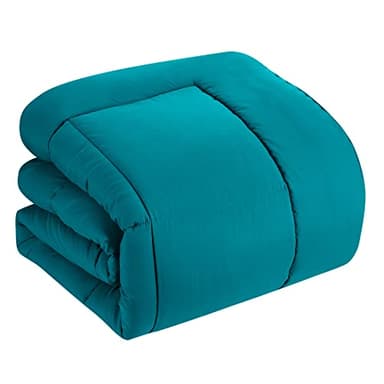 Sweet Home Collection 7 Piece Comforter Set Bag Solid Color All Season Soft Down Alternative Blanket & Luxurious Microfiber Bed Sheets, Teal, Full - Image 3