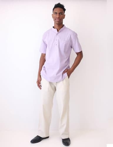 COOFANDY Men Linen Yoga Beach Cool Long Pants Stretchy Drawstring Waist Trousers,Straight - Image 3