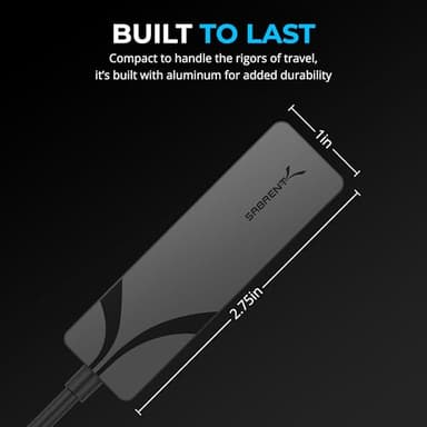 SABRENT USB-C to 5G Ethernet Adapter – 5GbE Optimized, USB 3.1 Gen 1+ Required, Clear Compatibility, Aluminum Body, Plug-and-Play for Data-Capable USB-C Devices (NT-C5GA) - Image 5