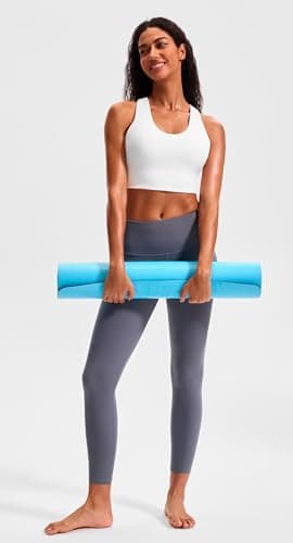 JOYSPELS Sports Bras for Women Extra Comfort Criss-Cross Back Padded Workout Tops for Women Medium Support White - Image 5
