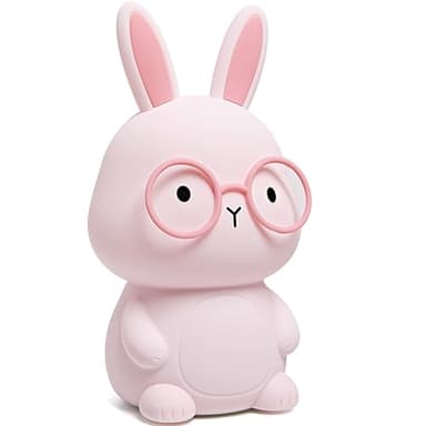 Bunny Lamp for Kids,Rabbit Night Light with Color Changing, Rechargeable LED Nightlight for Easter Gift,Silicone Bedside Touch Lamp,3 Levels Dimmable/Timmer Nursery Bedroom Light, Baby Room Decor - Image 7
