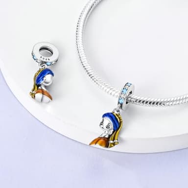 Parmuz 925 Sterling Silver Charms for Bracelets and Necklaces Glass Butterfly Star Moon Cute Cat Lucky Bracelet Charm Beads Aesthetic Peandant gift for woman - Image 3