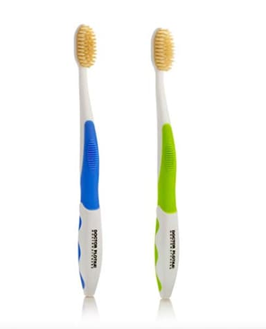 MOUTHWATCHERS Soft Flossing Manual Toothbrush for Adults, 2 Pack, Ultra Clean, Good for Sensitive Teeth and Gums, by Dr. Plotka's, Colors May Vary - Image 1