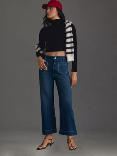 KUNMI Women's Wide Leg High Waisted Stretchy Straight Leg Jeans Baggy Loose Trendy Ankle Denim Pants - Image 2