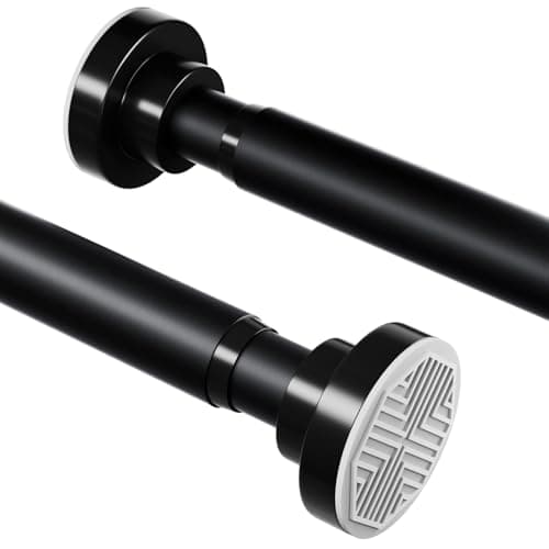 Shower Curtain Rod 26-76 Inch, Non-Slip Spring Tension Shower Rod, Stainless Steel Adjustable Telescoping Rod, 1 Inch Diameter No-Drilling Curtain Rods for Bathroom, Window, Wardrobe, Room Divider - Image 1