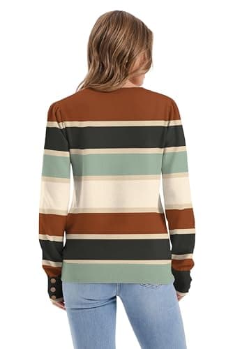 XIEERDUO Business Casual Outfits for Women Fall Fashion 2025 Long Sleeve Button Down Shirts Dressy Sweaters Holiday Vacation Loose Clothes L - Image 5