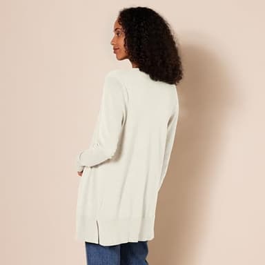 Amazon Essentials Women's Lightweight Open-Front Cardigan Sweater (Available in Plus Size), Oatmeal Heather, Large - Image 3