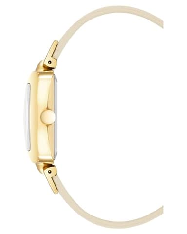 Nine West Women's NW/1856NTNT Gold-Tone and Tan Textured Strap Watch - Image 2