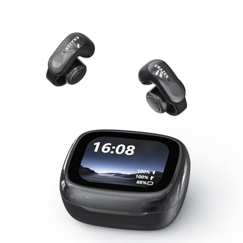 ERAZER XF28 AI Translation Earbuds Real Time Translator Earbuds LCD Touch Screen Open Ear Clip Wireless Bluetooth Translating Headphones Included for 135 Languages Translation Device with APP - Image 1