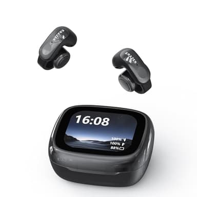 ERAZER XF28 AI Translation Earbuds Real Time Translator Earbuds LCD Touch Screen Open Ear Clip Wireless Bluetooth Translating Headphones Included for 135 Languages Translation Device with APP - Image 1