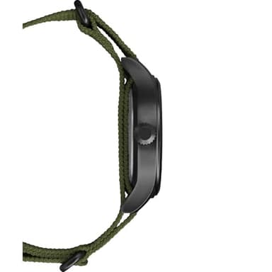 Timex Men's Expedition Scout 40mm Watch – Black Case Cream Dial with Green Fabric Strap - Image 2