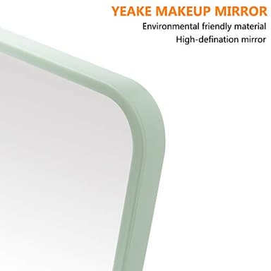 YEAKE Table Desk Vanity Makeup Mirror,8-Inch Portable Folding Mirror with Metal Stand 90°Adjustable Rotation Tavel Make Up Mirror Hanging Bathroom for Shower Shaving(Green) - Image 6