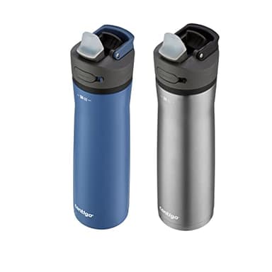 Contigo Ashland Chill 2.0, 2-Pack, 24oz, Stainless Steel with Straw and Handle, Dual Insulated for Cold and Hot Drinks, Blue Corn and Stainless Steel - Image 3